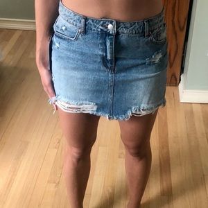 🆕 w/ tags on Distressed Denim Skirt
